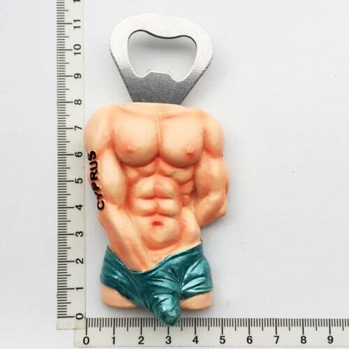 Mens sexy fitness magnetic bottle opener refrigerator magnet