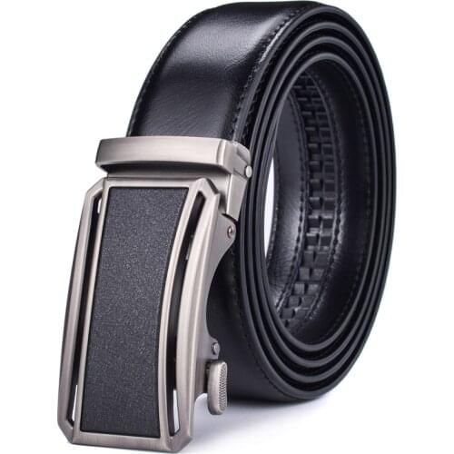 Mens Leather Ratchet Belt Dress With Automatic Buckle 70-160cm Big and Tall Mens Belts Click Sliding Buckle 3.5CM Wide