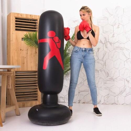 Fitness Inflatable Punching Bag Stress Punch Tower Fight Exercise Speed Stand