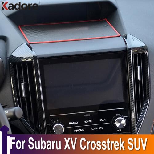 For Subaru XV Crosstrek SUV 2018 2019 2020 Carbon Fiber Air Condition Vent Cover Trim Sticker Interior Accessories Car Styling