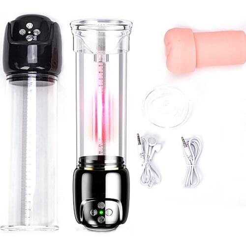 Electric Penis Pump Enlargement Vacuum Dick Extender Men Penis Length Enlarger Enhancer Male Penis Manual Massage Erotic Tools