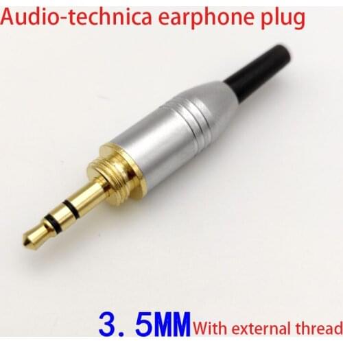 Audio-Technica Headphones 3.5MM Plug Externally Threaded Headphones DIY Small Three-core Audio Welding Head Full Copper