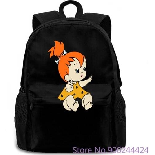 DAHWY Pebbles Flintstone Mens The New women men backpack laptop travel school adult student