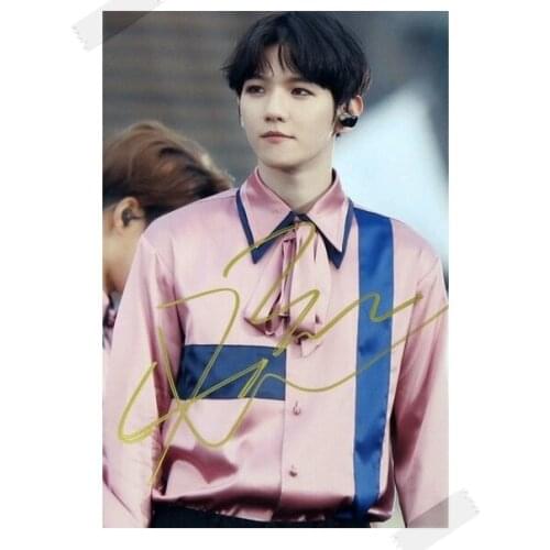 Signed KPOP EXO Baek Hyun autographed photo 6 inches free shipping KPOP 11201702