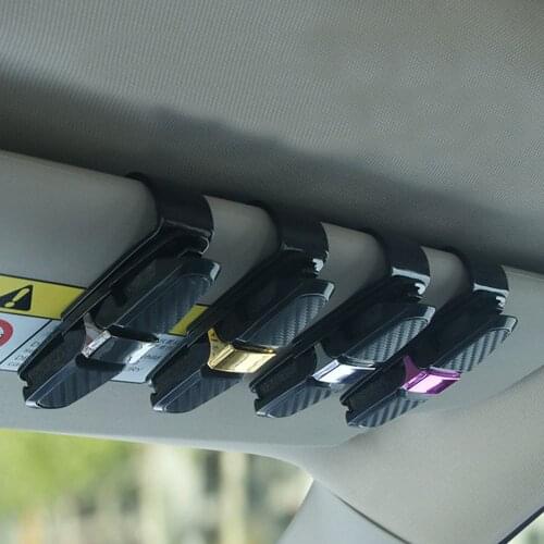 Portable Car Glasses Cases Ticket Card Clamp Car Sun Visor Sunglasses Holder ABS Eyeglasses Glasses Holder