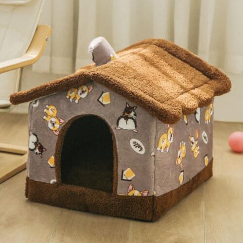 Removable Cat Bed House Dog Kennel Pet Bed Cat Tent Dog Bed Dog House Cushion Pet Products Cat House Camas Para Perros Grandes