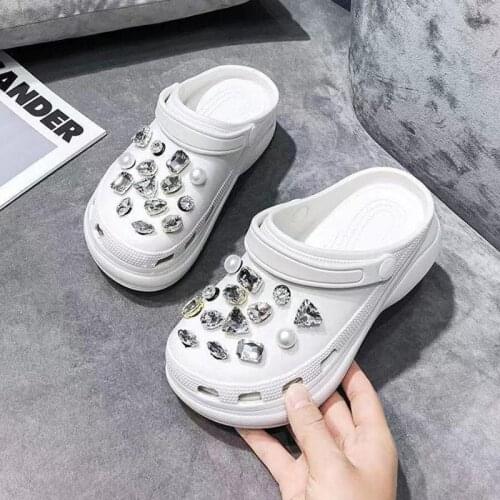 Summer Women Slippers Garden Shoes Quick Dry Wedges Beach Sandals Antiskid Girls Platform Chain Clogs Flip Flops Shose For Women