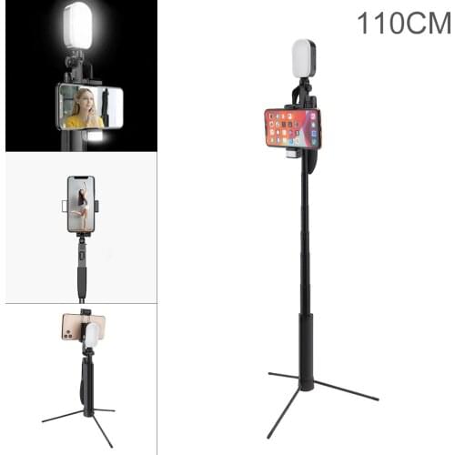 Bluetooth Selfie Stick Live Tripod Stabilizer with Adjustable Fill Light Mobile Phone Bracket With Remote Control for Live Video