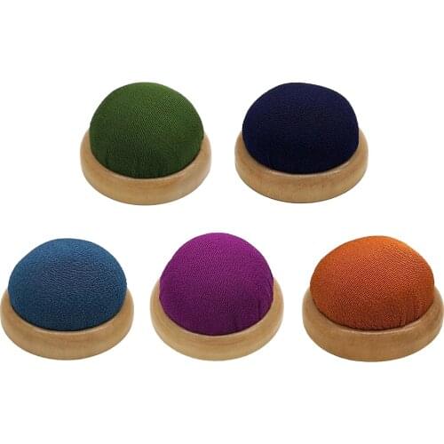 Pin Cushions Wooden Base Needle Pincushions Needles Holder for Sewing Quilting