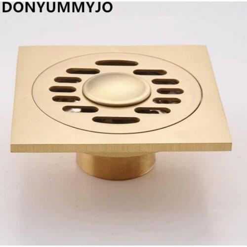 1pc Kitchen Drain and Bathroom Shower Drain Floor Drain Waste Gold Shower Drainage 10*10cm Square Drain Shower Waste
