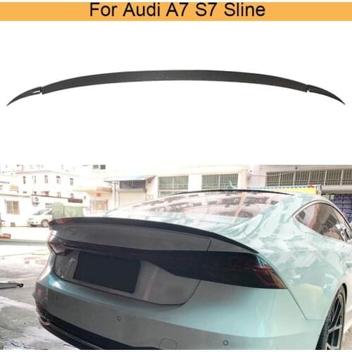 Car Rear Trunk Spoiler for Audi A7 S7 Sline 2019 2020 Carbon Fiber Rear Spoiler Boot Lip Wing