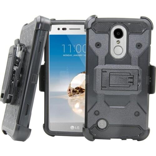 Heavy Duty Hybrid Armor Case Hard Shockproof Holster Belt Clip Phone Cover For LG Aristo MS210/LV3/K8 2017/Phoenix 3/Fortune