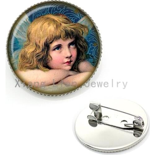 Vintage Victorian Christmas Angel brooch pins badges New Year gifts cute Angel Girl brooches Jewelry for women kids Xmas CM121