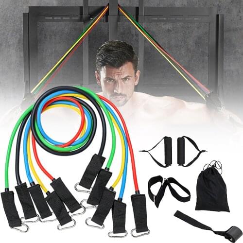 High Quality Resistance Bands Set Yoga Exercise Fitness Band Rubber Loop Tube Bands Gym Fitness Exercise Pilates Yoga Brick