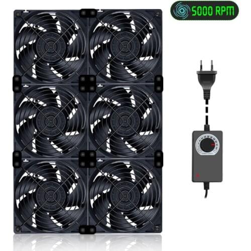 12038 12V High Speed Two Ball Bearing 12cm Case Cooling System Fan For Computer BTC Mining Cabinet Server 120mm Ventilator Kit