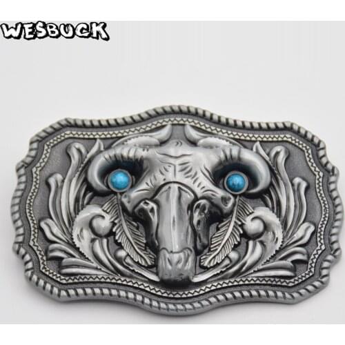 WesBuck Brand Sheep head belt buckle with PU Belt