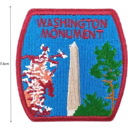 Custom embroidered Patches Personalize logo Washington Monument promotional gifts giveaway present Iron-On Patch Applique