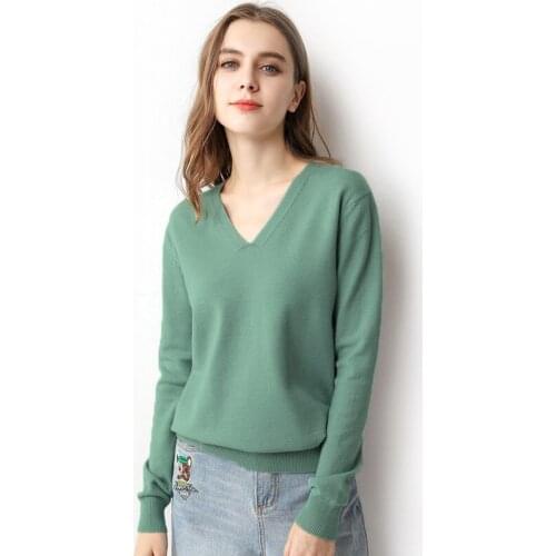 Plus size women solid pullovers 2020 autumn knitted long basic sweater jumper long sleeve v neck casual pull sueter feminino