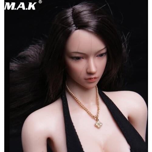 1:6 Female Action Figure Accessory Gold Color Four-Leaf Clasp Necklace Diamond Pendant Model