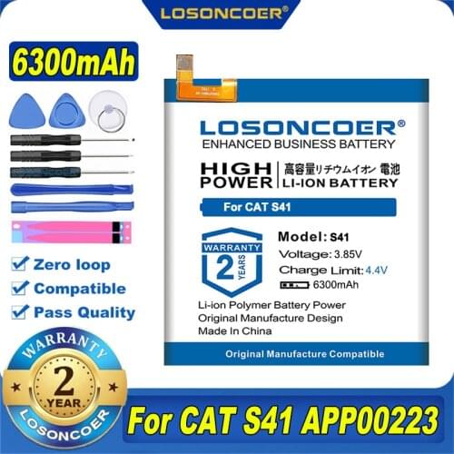 100% Original LOSONCOER 6100mAh APP00223 For Caterpillar CAT S41 Battery