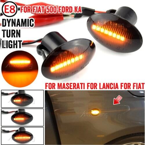 2x Dynamic LED Side Marker Lights Flowing Turn Signal Light Blinker for Fiat 500 for Lancia Lybra Ypsilon for Maserati Alfa 4C