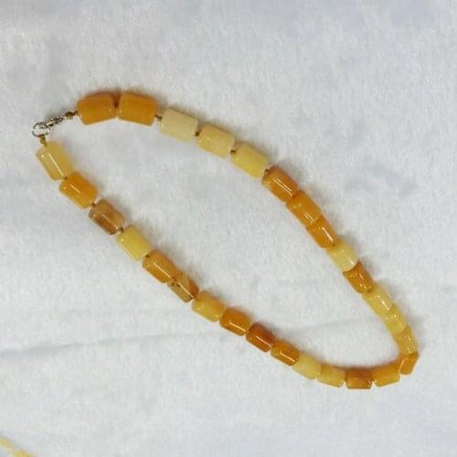 3pcs Bohemian Jewelry Natural Crystal Stone Quartz Yellow Aventurine Columns Stone Matching Necklaces Women Beaded Necklace Free