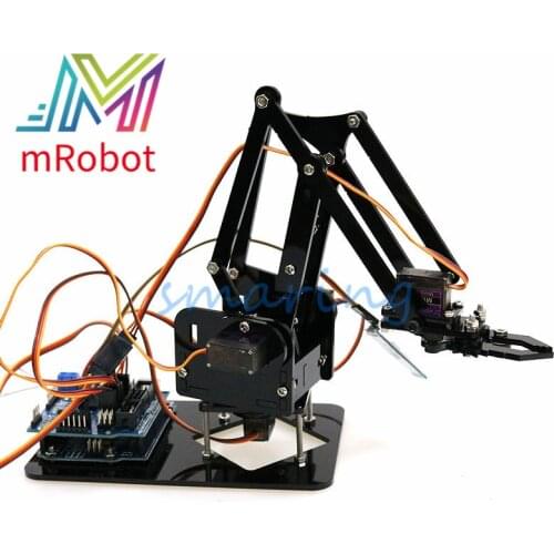 4 Dof Robot Arm Manipulator With MG90s/SG90s Servo Handle Wireless Control Robotic Model PS2 Handle Transceiver Robot Arm