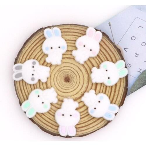 Kovict 50/100/200 pcs 26mm cute mini rabbit Silicone Beads Animal Baby Teether Infant Teething Bead For DIY Necklace