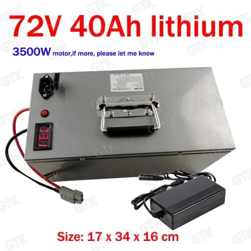 Great Power 72v 40Ah lithium ion battery pack BMS for 4000w 3500w for tricycle bikes tricycle scooter motorcycle + 10A Charger