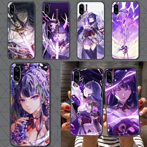 Genshin Impact RAIDENSHOGUN Phone case For Huawei Honor 6 7 8 9 10 10i 20 A C X Lite Pro Play black tpu waterproof painting back