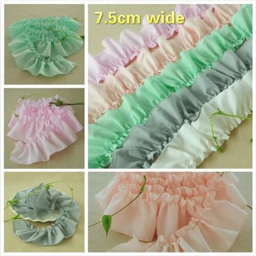 Color Chiffon Cotton Pleated Lace Fabric Diy Clothes Collar Leader Mouth Skirt Trim Hat Scarf Curtains Quick Stitching Sewing