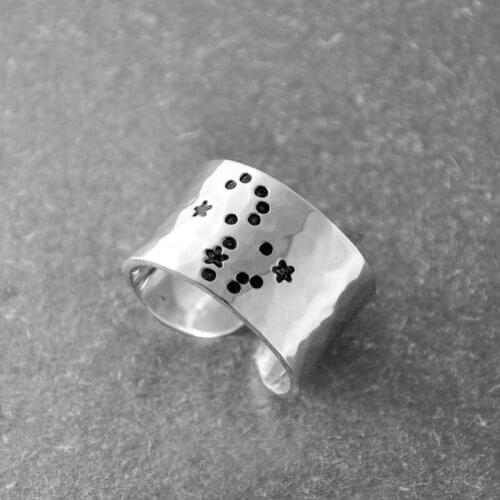 Virgo Zodiac Constellation Ring, Virgo ring, Virgo birthday gift, Wide band zodiac ring, Horoscope Ring, Astrology Jewelry