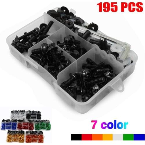 For Suzuki GSF 250 400 1200 1250 600 600S 650 650S 650N BANDIT 195PCS Universal Motorcycle Fairing Bolt Kit Screws Fasteners