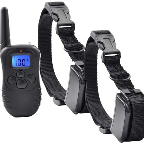 Vibration electric shock remote dog training device 998D electronic bark control pet training collar forb 2 dogs