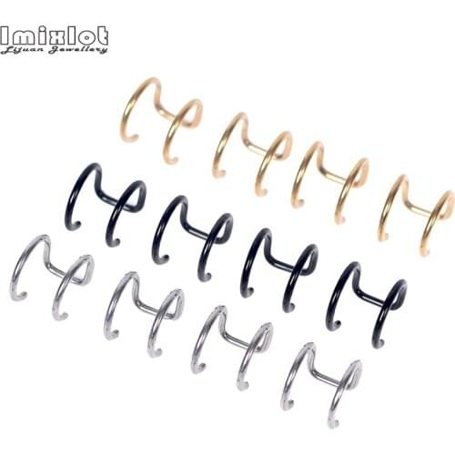 Imixlot 6pcs Fake Cartilage Earrings Fashion Gold Silver Color Ear Cuffs Clip Earrings for Women Climbers No Piercing Earring