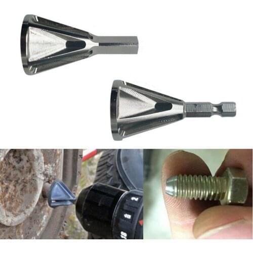 Deburring External Chamfer Tool Stainless Steel Remove Burr Tools for Drill Bit 6.35mm Hex Handle Triangle Handle