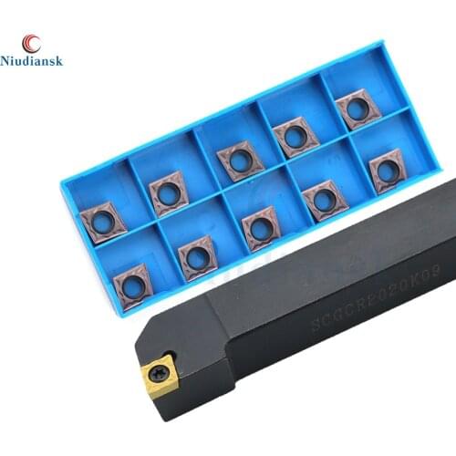 10pcs CCGT CCMT09T3 Carbide Inserts SCGCR1212H09 SCGCR1616H09 External Tool Holder SCGCR2020K09 SCGCR2525M09 CNC Lathe Tool Suit