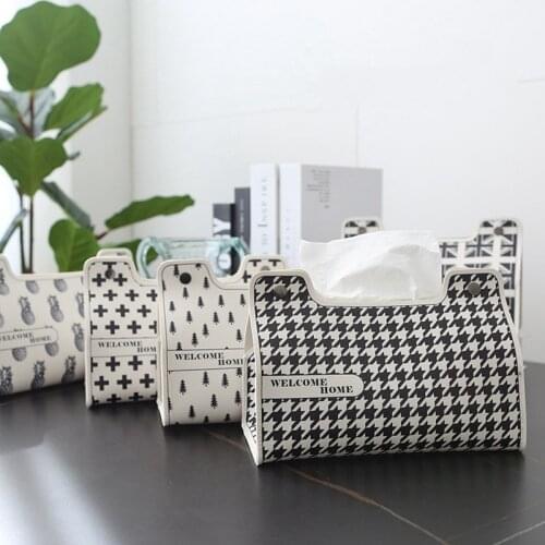Retro Leather Tissue Box Car Toilet Pumping box Home Living Decoration Napkin Papers Dispenser Kitchen Desktop Storage Box