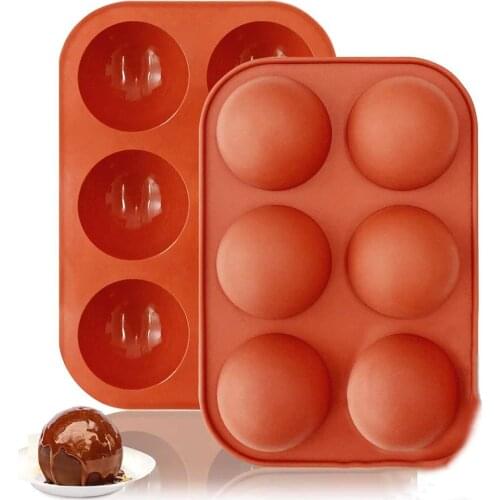 Round Shape Cake Mold Brown Half Ball Sphere Silicone Mold for Chocolate Dessert Mould DIY Cake Decorating Tool Kitchen Gadgets