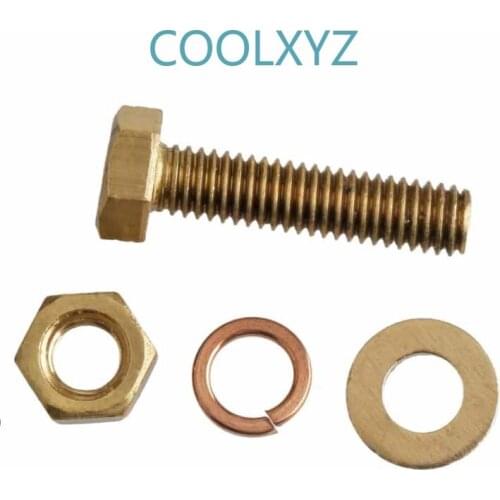 M4M5M6M8M10M12 brass outer hexagonal bolt nut flat cushion elastic pad combination set lengthening screw 5Pcs