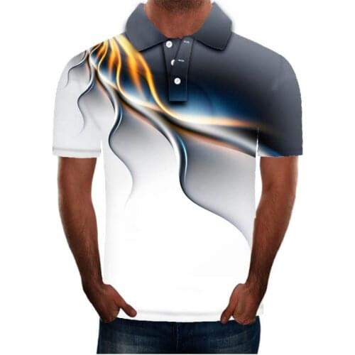 2021 Summer Mens Polo Shirt Brands Lightning Uniquely Raindrop Printed Turn Down Collar Short Sleeve Male Polo Homme Tees Tops