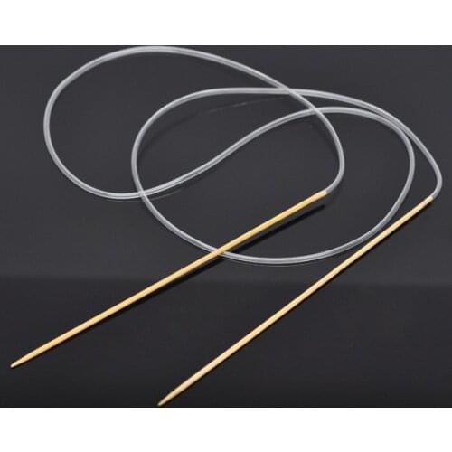 2mm Bamboo Circular Knitting Needles Hand Sewing Yarn Weaving Transparent Tube Crochet Hook Set Home Supplies 100cm long, 1PC