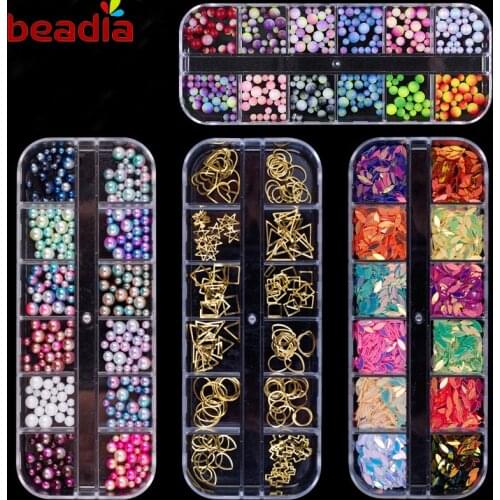 1 Box/bag Jewelry Making Findings Beads Set Mini Metal Charms Handmade DIY Jewelry Accessories for Women Gift Nail Craft Finding