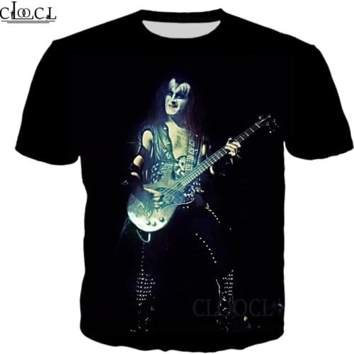 HX Rock Singer KISS Band Newest T Shirt 3D Print Tops Harajuku Fashion Tees Women Mens T-Shirt Clothing Drop Shipping