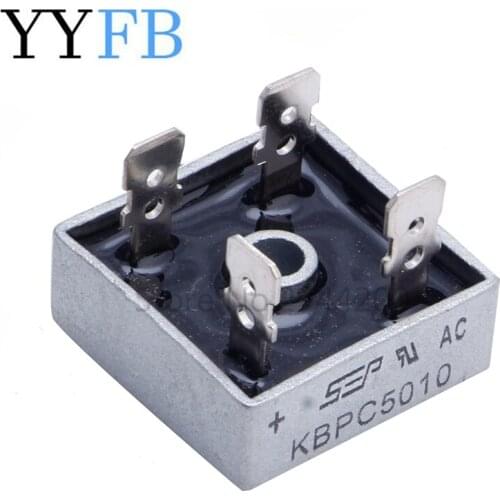 5PCS 50A KBPC5010 1000V Metal Case Single Phases Diode Bridge Rectifier