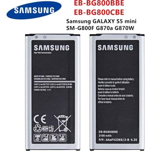 SAMSUNG Orginal EB-BG800BBE EB-BG800CBE 2100mAh Battery For Samsung GALAXY S5 mini S5MINI SM-G800F G870A G870W Mobile Phone