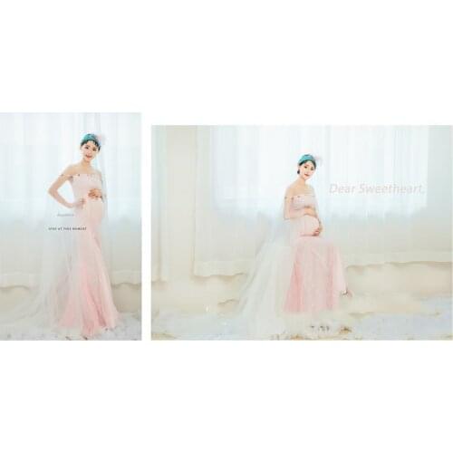 Shoulderless Maternity Dresses Photography Props Sexy Split Side Maxi Gown For Pregnant Women Long Pregnancy Dress Photo Shoots