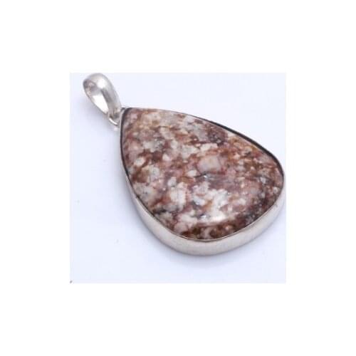 Genuine Jasper Pendant Silver Overlay over Copper , 60 mm, P10755