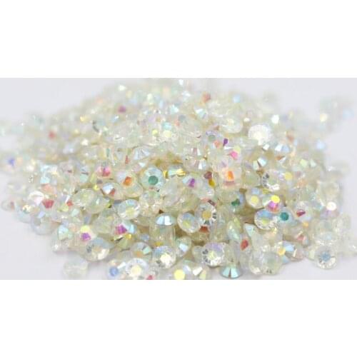 Transparent AB Color 2~6mm Flatback стразы Resin Non hotfix Rhinestones in Bulk Package Plastic Nail Art Decoration for Garment