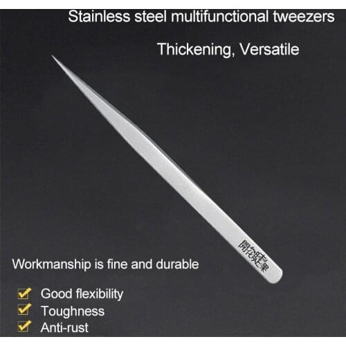 Blueyes Twezzers Silver Straight Stainless Steel Eyelash Twezzer Set Grafting Eyelashes Extension Makeup Maintenance Tools Kits